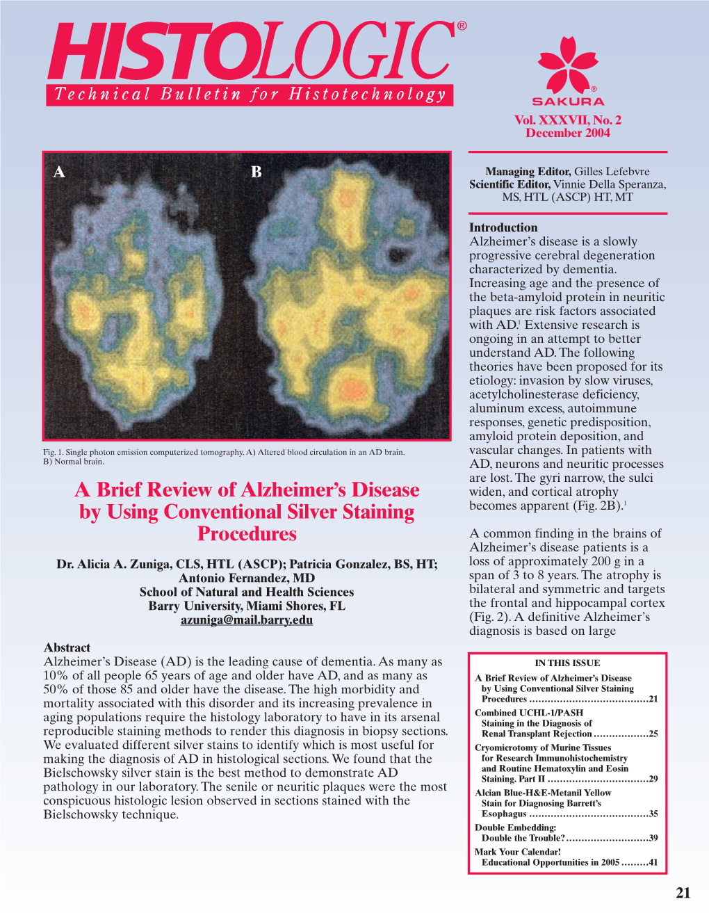 Histologic Vol. XXXVII, No. 2, December 2004