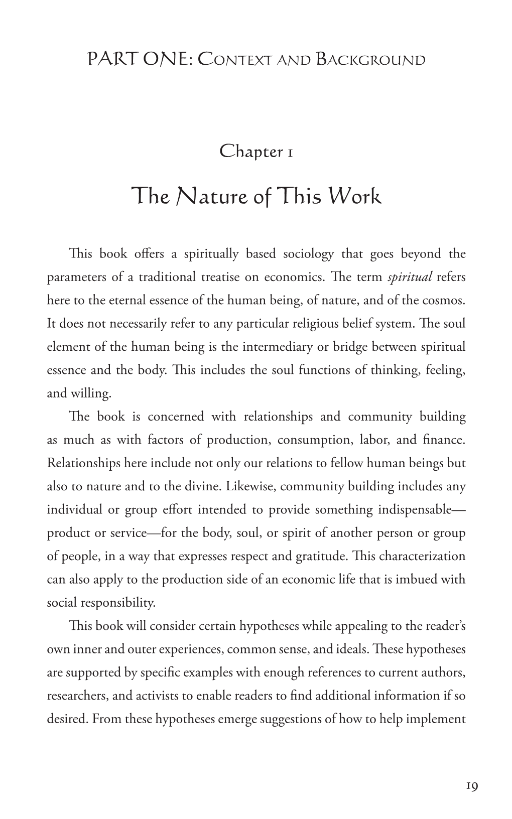 The Nature of Work with Associative Economics Ch 1