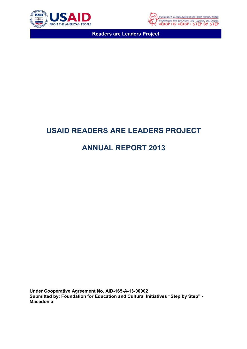 Readers Are Leaders Quarterly Report