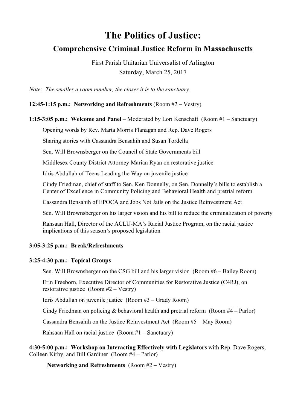 The Politics of Justice: Comprehensive Criminal Justice Reform in Massachusetts