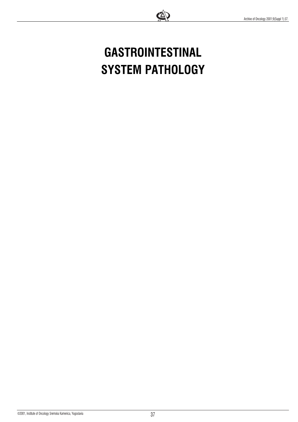 Gastrointestinal System Pathology