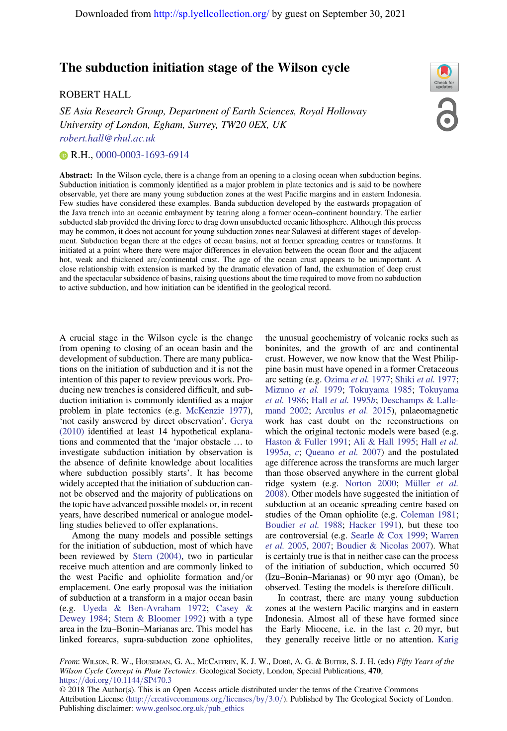 The Subduction Initiation Stage of the Wilson Cycle