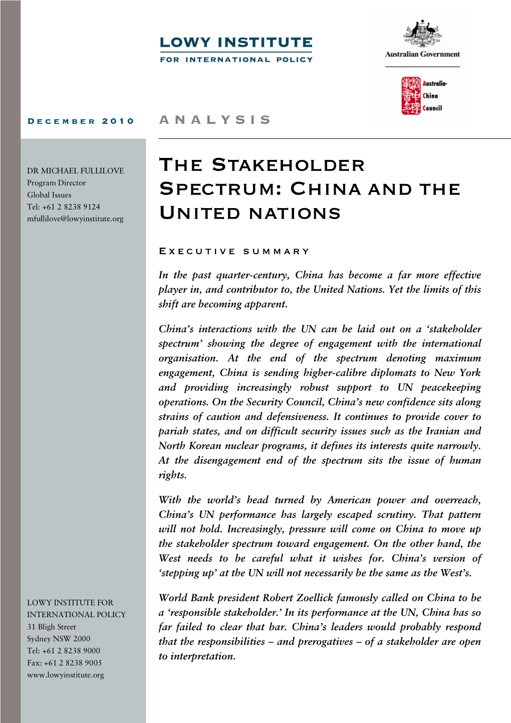 China and the United Nations Depending on the Issue