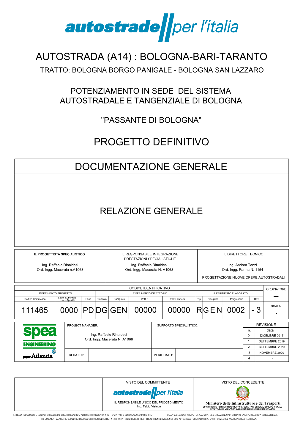 Autostrada (A14) : Bologna-Bari-Taranto Tratto: Bologna Borgo Panigale - Bologna San Lazzaro