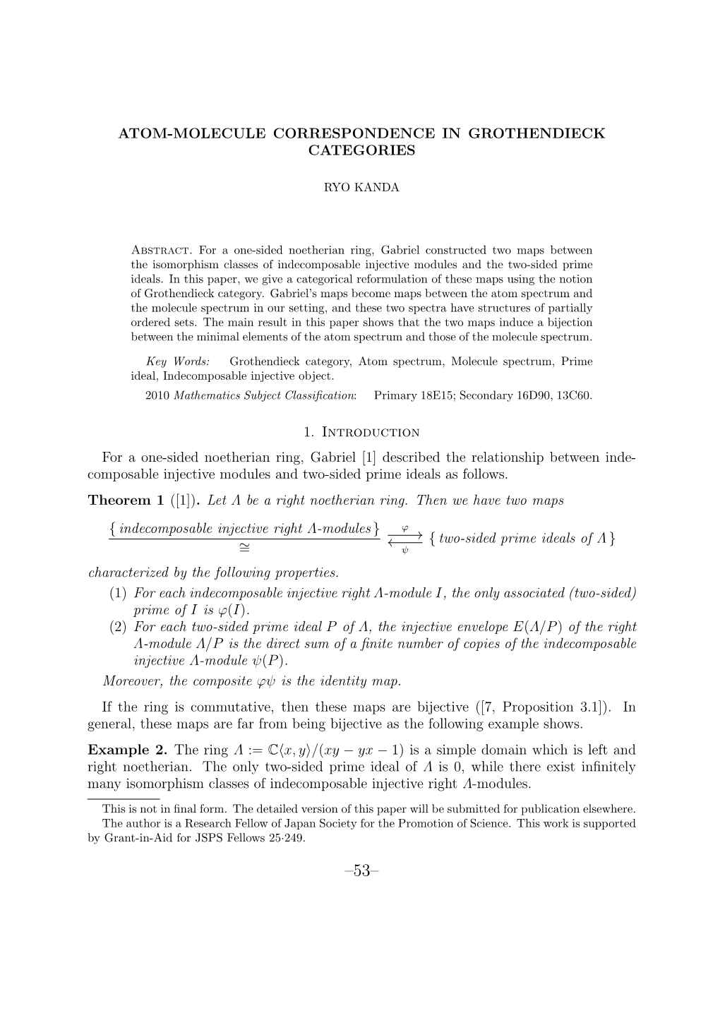 Atom-Molecule Correspondence in Grothendieck Categories