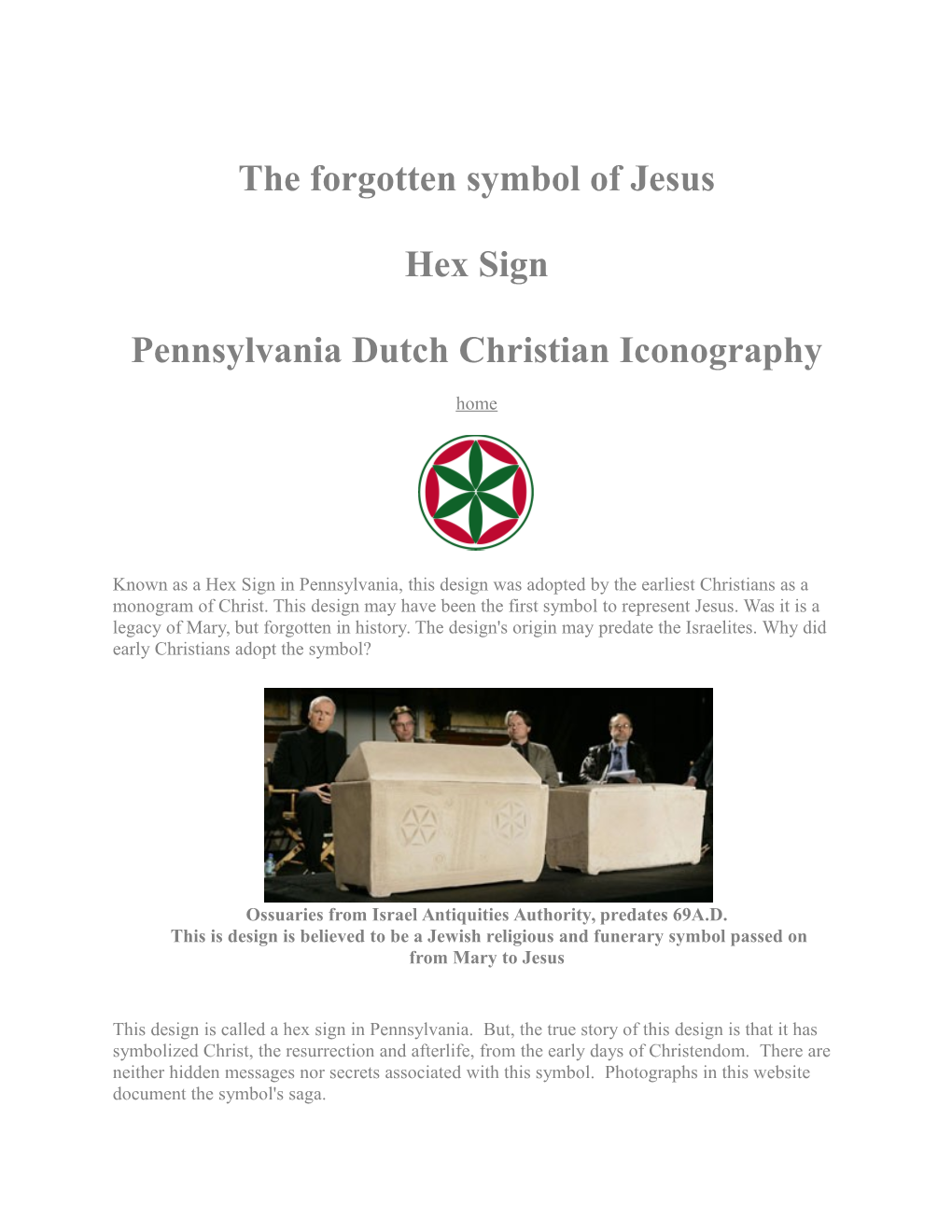 The Forgotten Symbol of Jesus Hex Sign Pennsylvania Dutch Christian