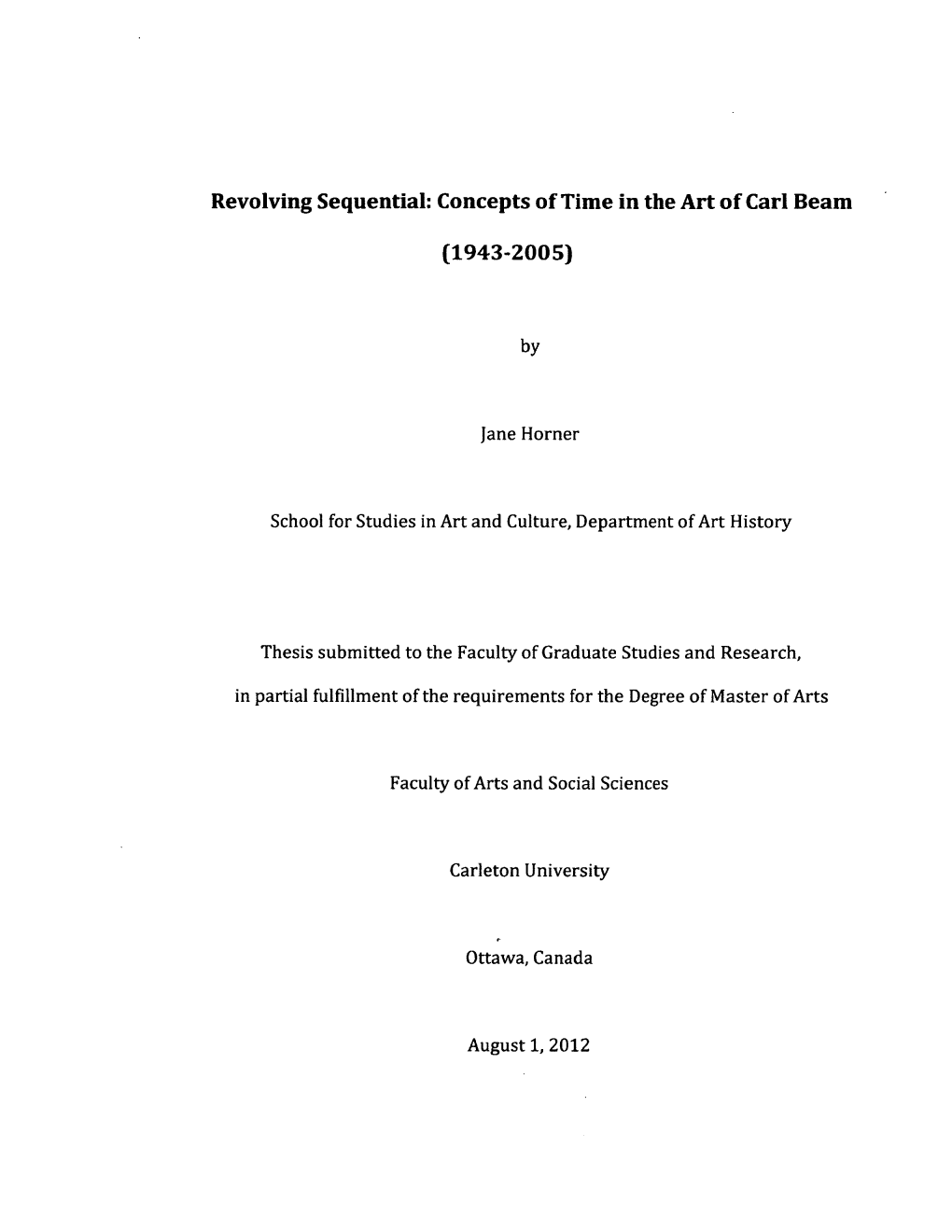 Revolving Sequential: Concepts of Time in the Art of Carl Beam