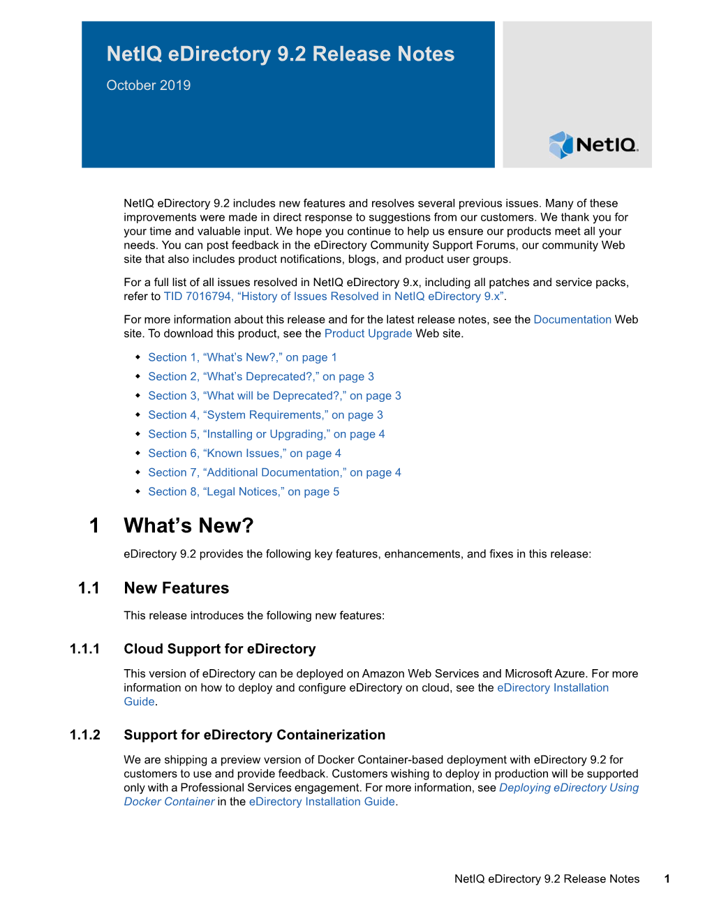 Netiq Edirectory 9.2 Release Notes October 2019