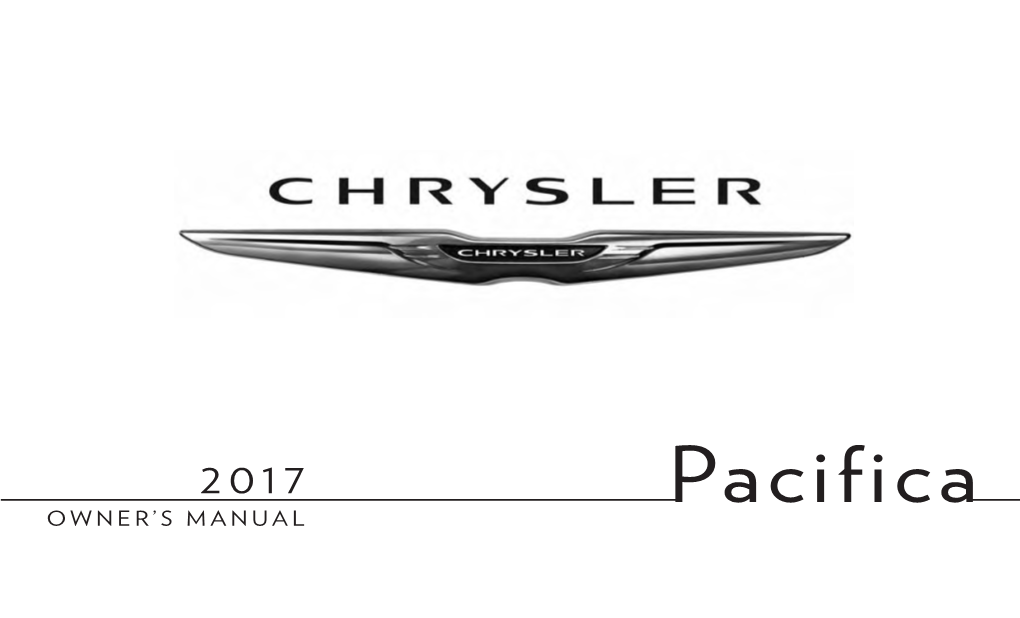 2017 Chrysler Pacifica Owner's Manual