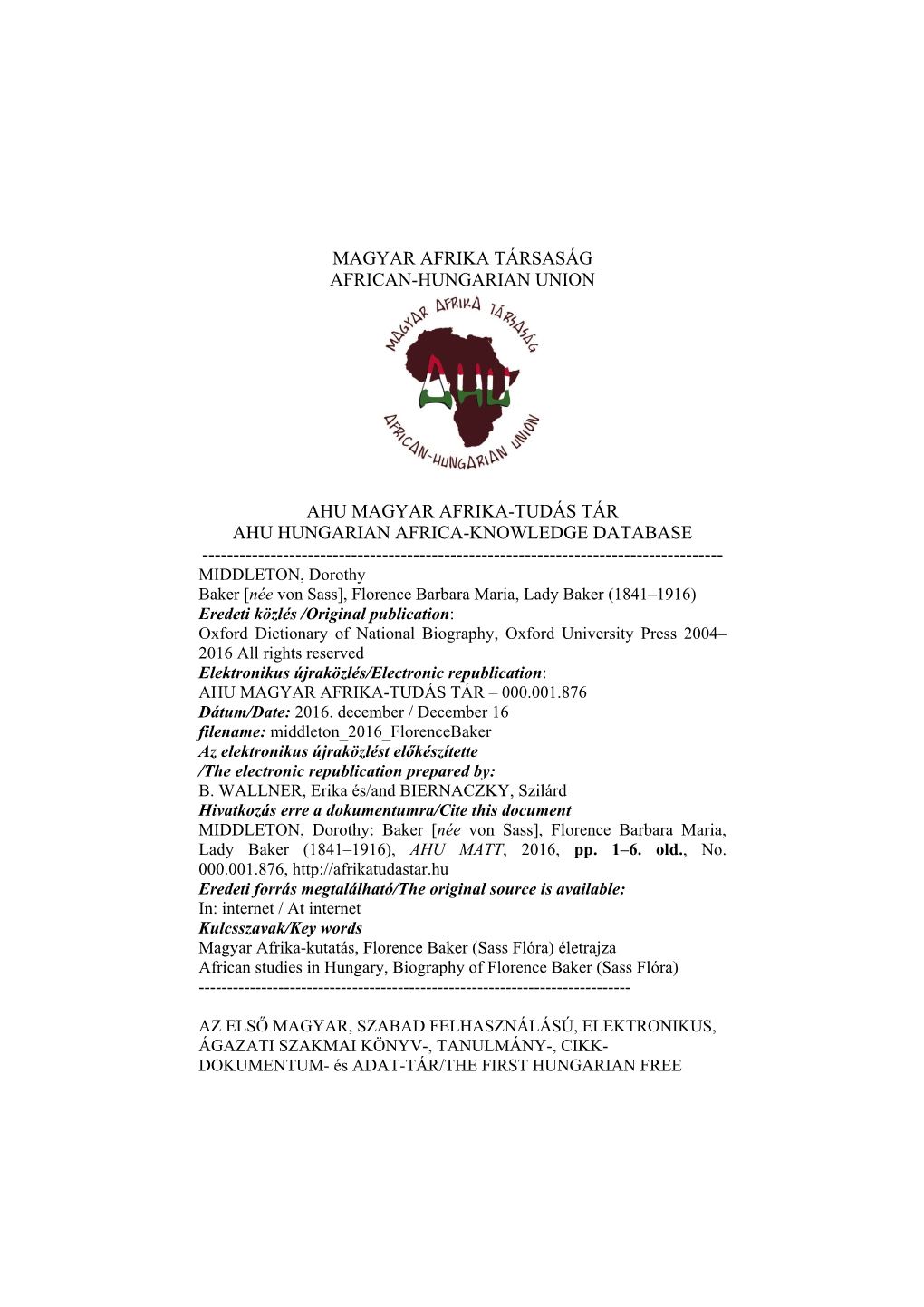 Magyar Afrika Társaság African-Hungarian Union