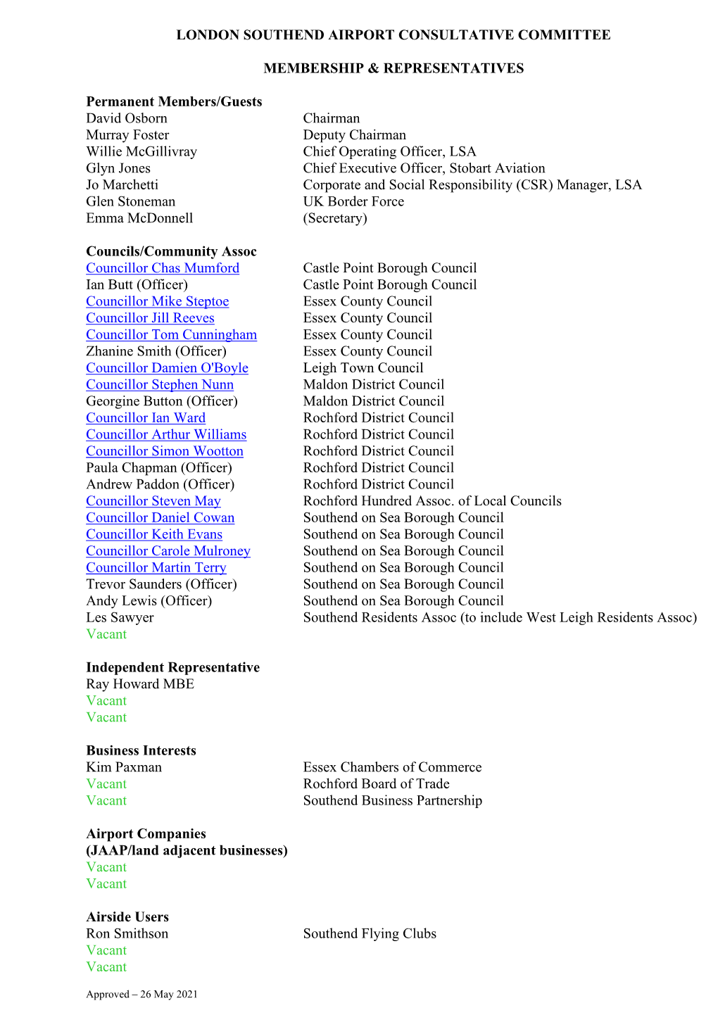 London Southend Airport Consultative Committee