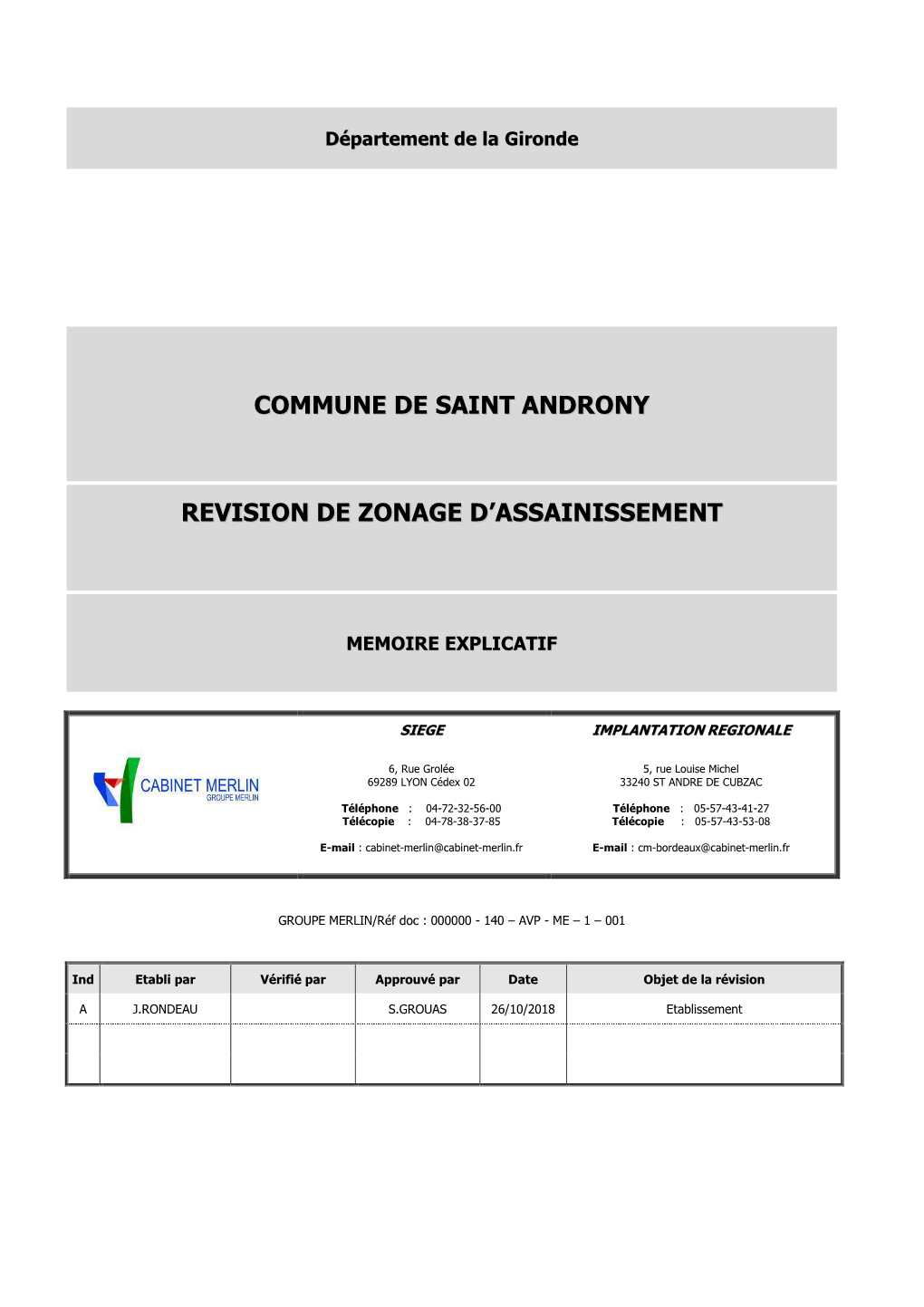 Mémoire Explicatif Saint Androny