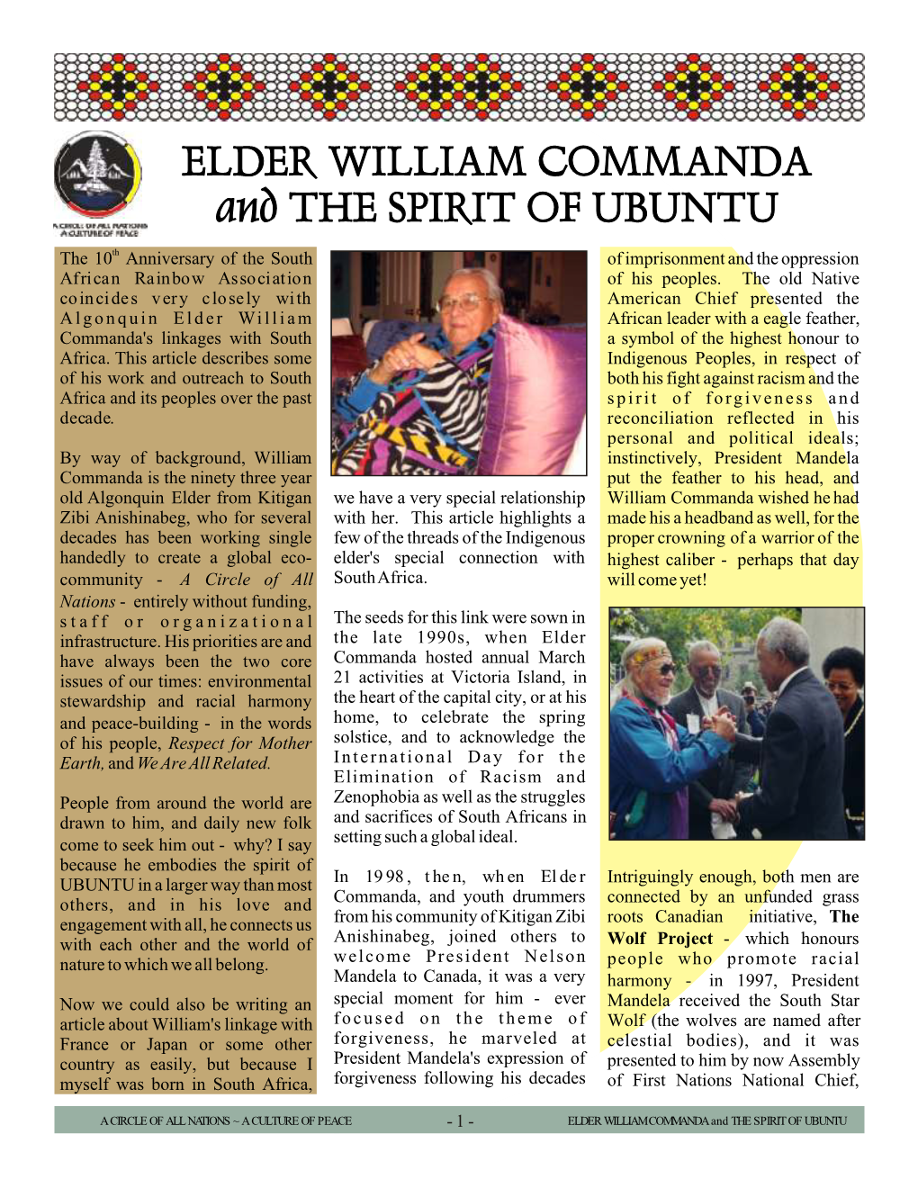 2007 William Commanda and the Spirit of Ubuntu