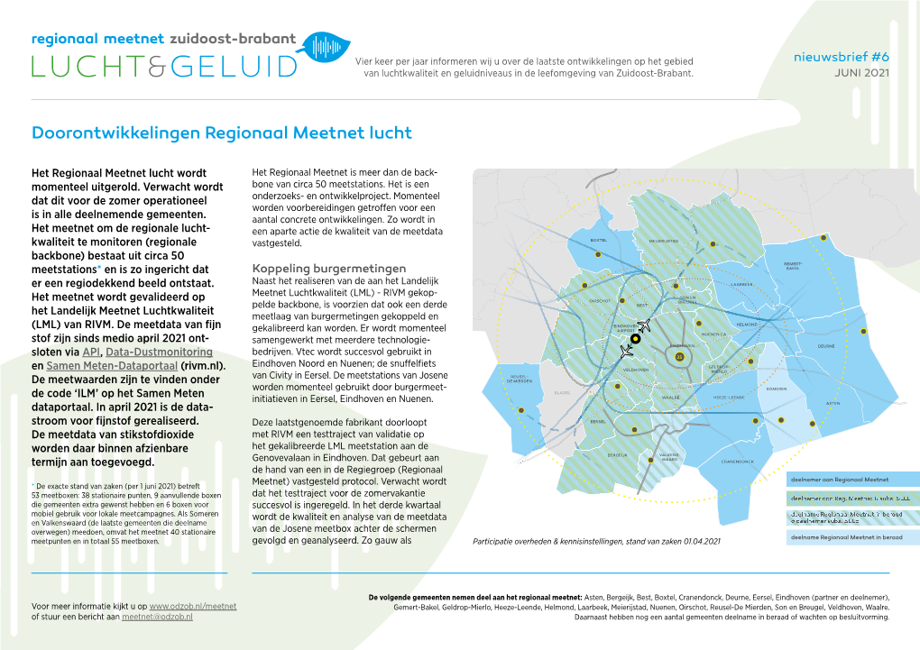 Nieuwsbrief #6 Regionaal Meetnet En SLLE Juni 2021