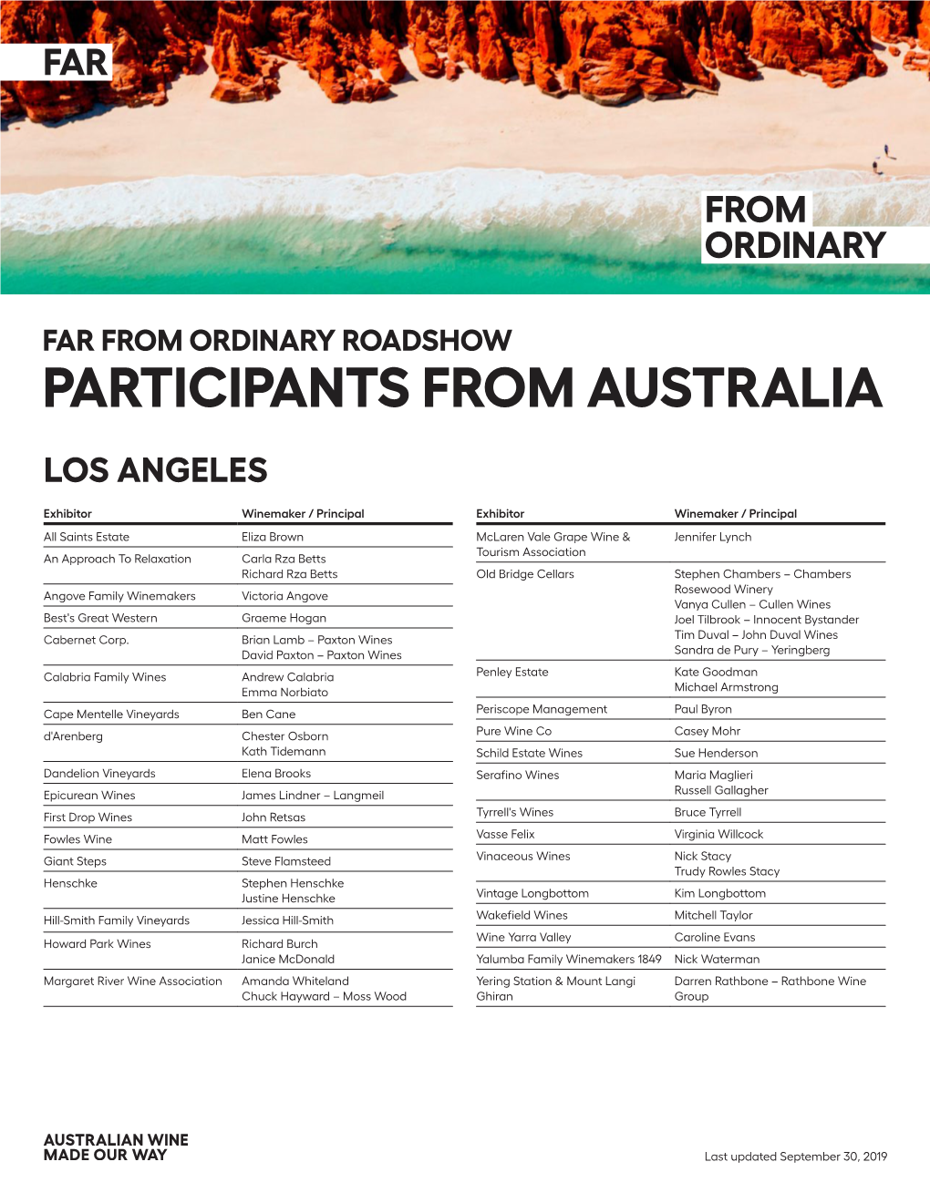 Los Angeles Participant List