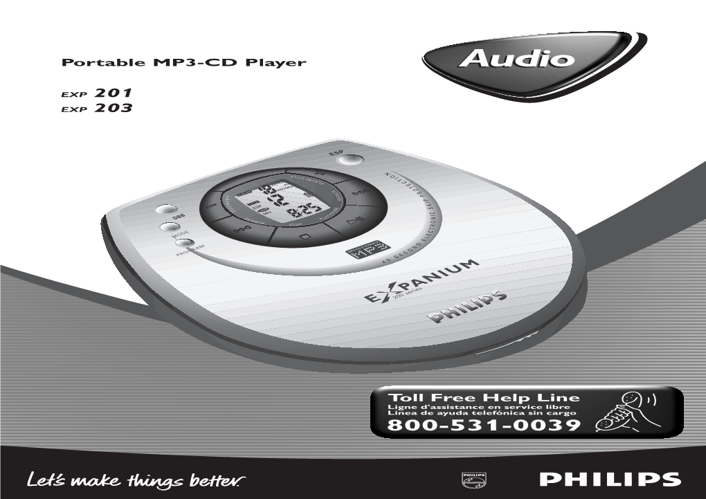 EXP201/17 Eng 27/7/01 15:23 Page 1 EXP EXP Portable MP3-CD Player 203 201