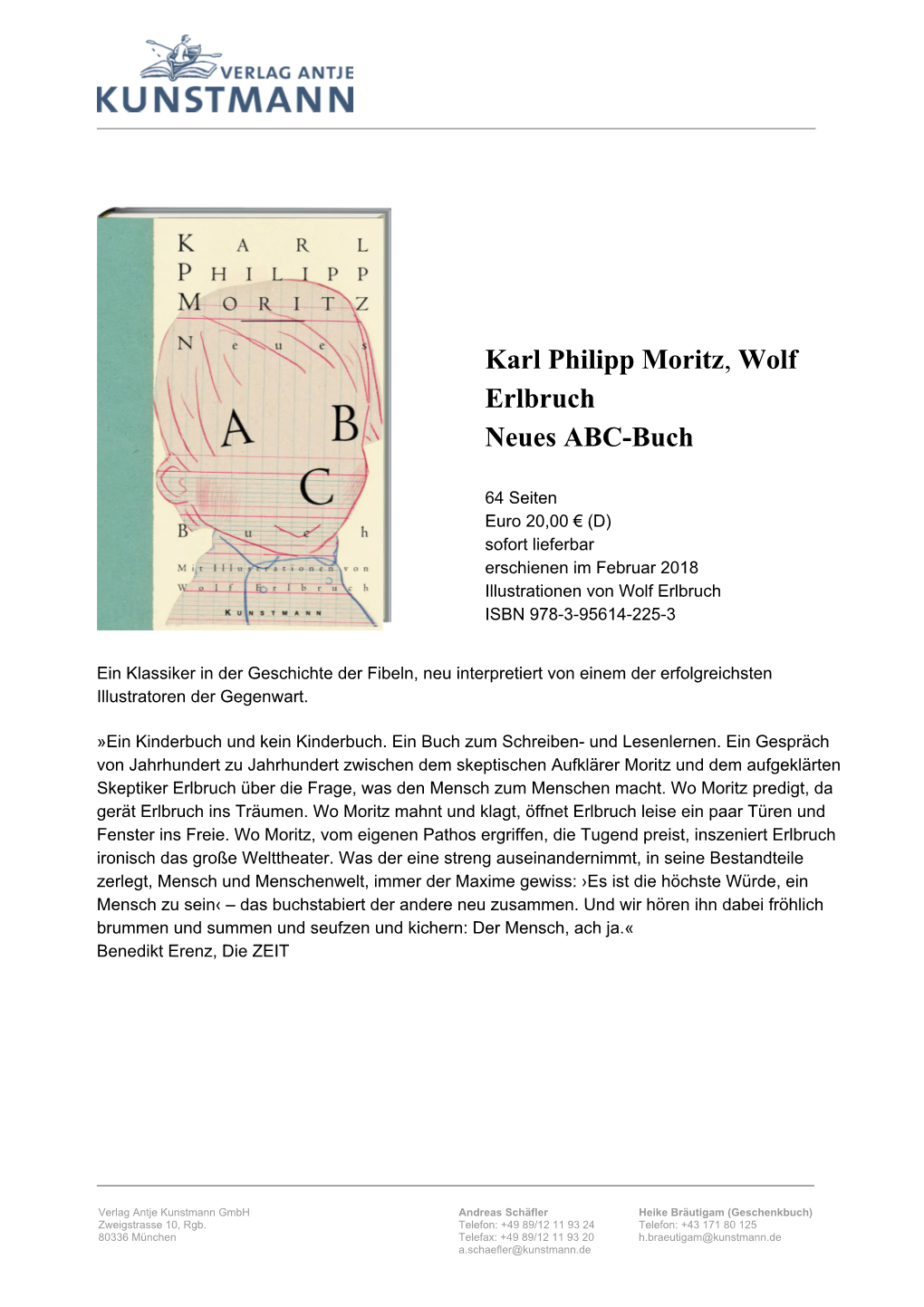 Karl Philipp Moritz, Wolf Erlbruch Neues ABC-Buch