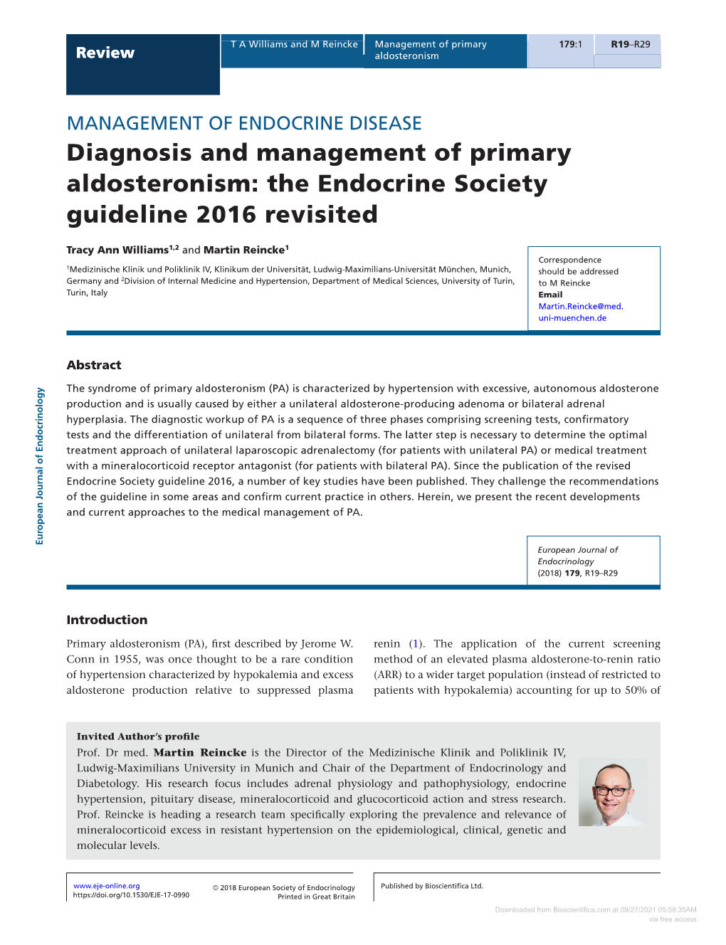 Diagnosis and Management of Primary Aldosteronism