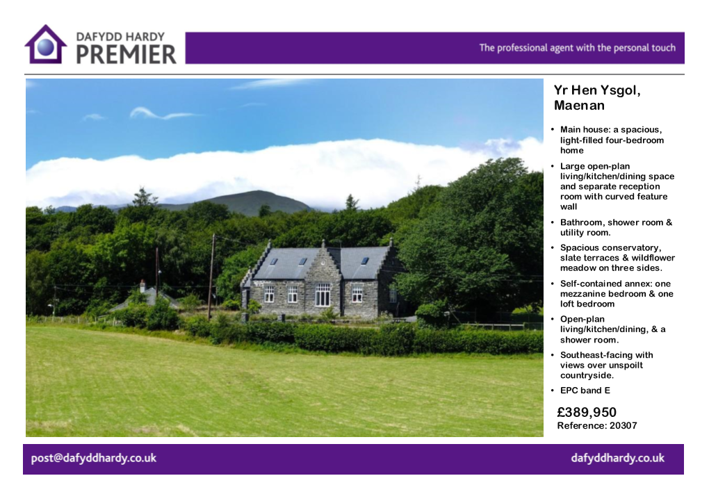 Yr Hen Ysgol, Maenan £389,950