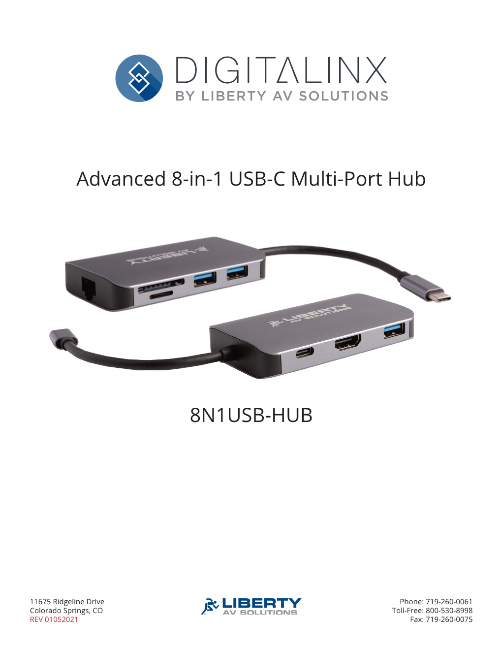 Advanced 8-In-1 USB-C Multi-Port Hub 8N1USB-HUB