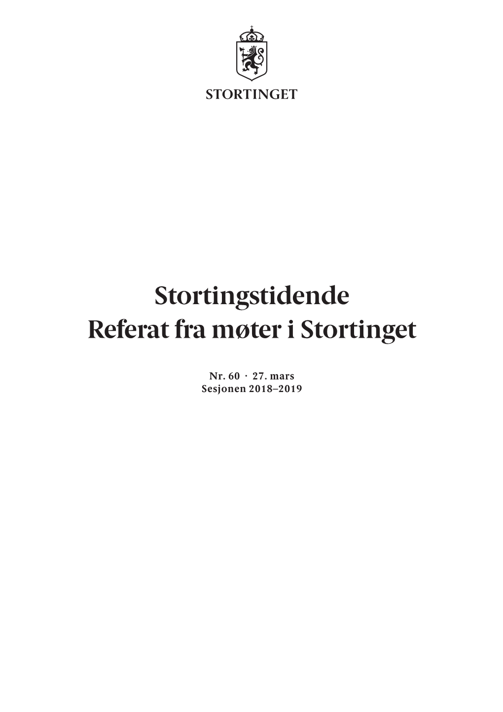 Stortingstidende Referat Fra Møter I Stortinget