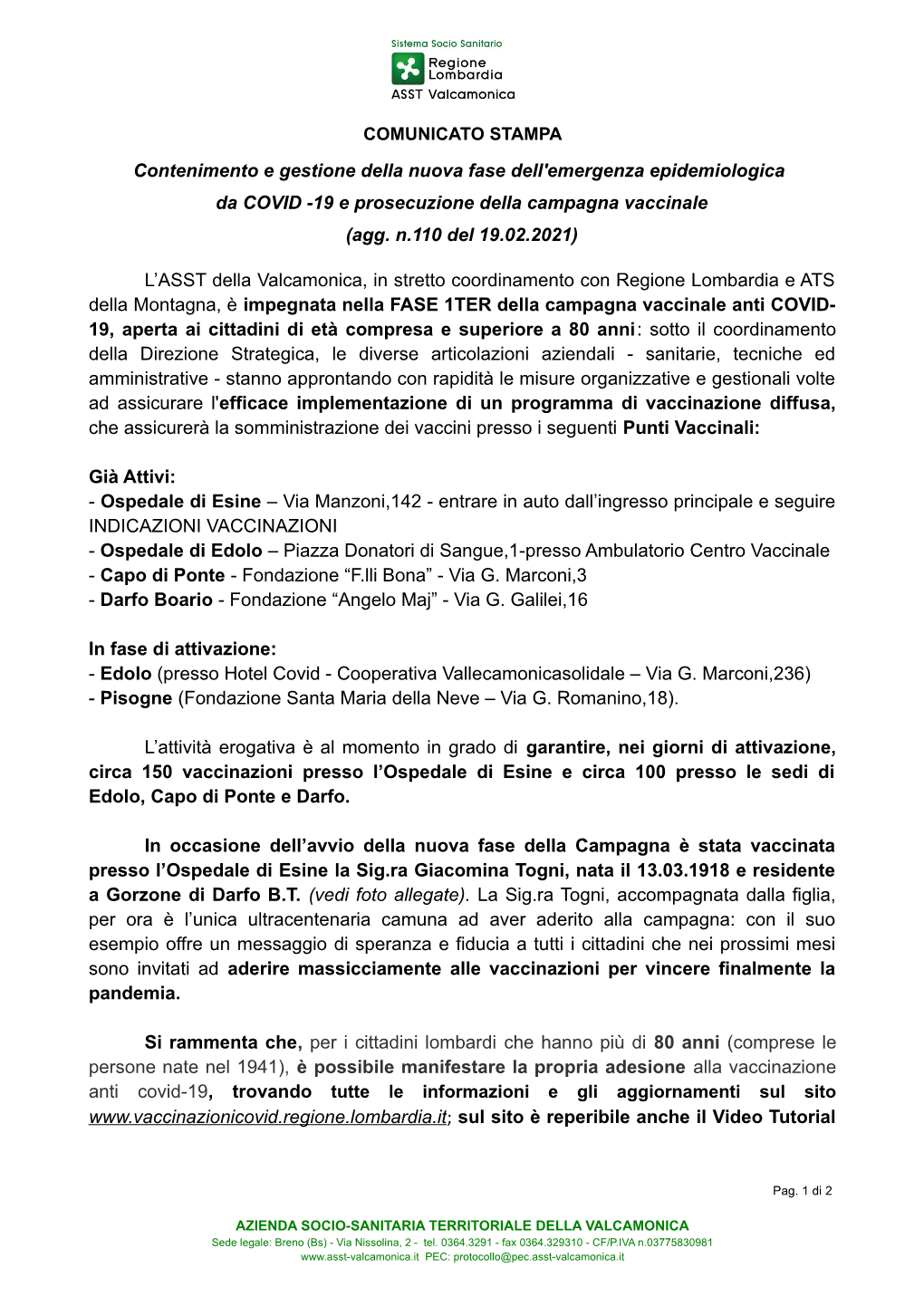 19 E Prosecuzione Della Campagna Vaccinale (Agg