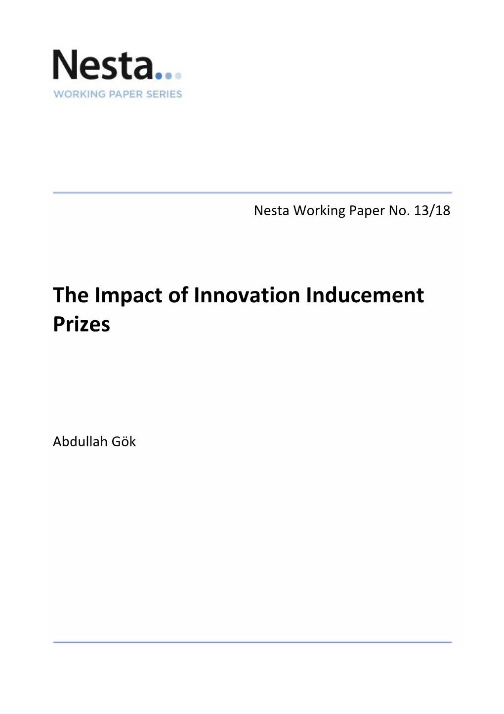 The Impact of Innovation Inducement Prizes
