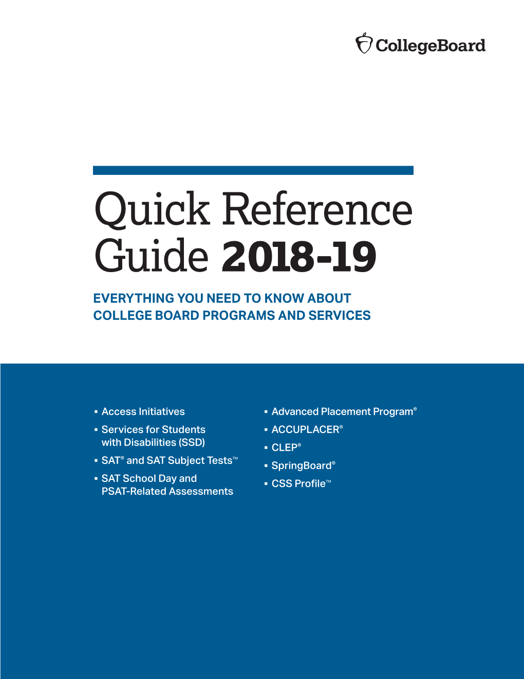 Quick Reference Guide 2018-19