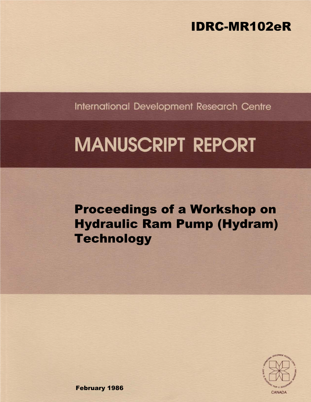 IDRC-Mr102er Proceedings of a Workshop on Hydraulic Ram Pump