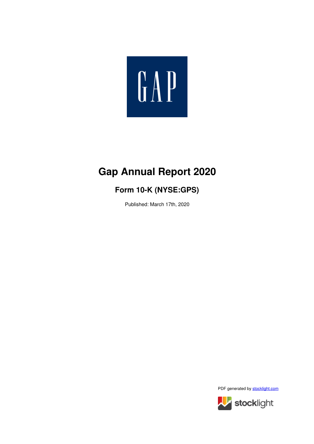 Gap Annual Report 2020