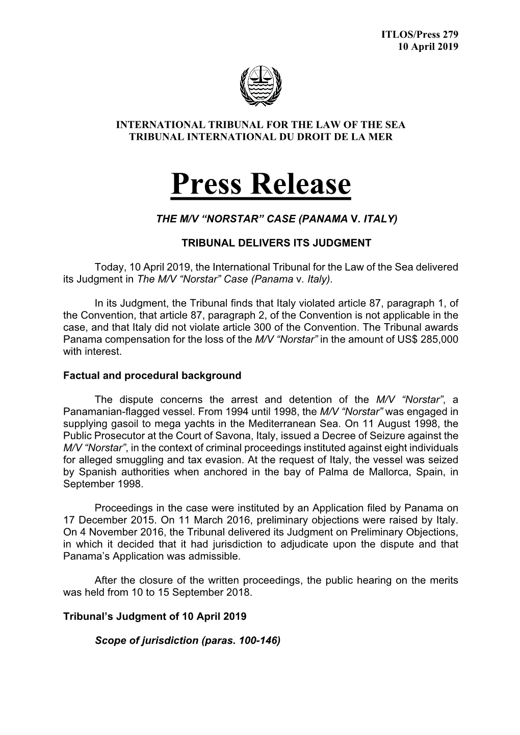 Press Release