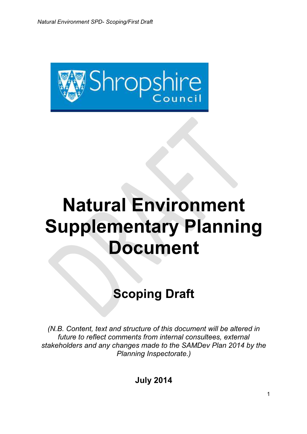 Natural Environment Supplementary Planning Document
