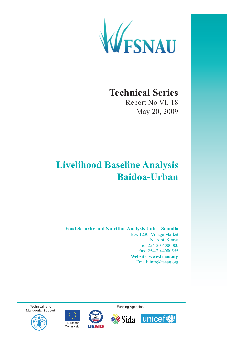 Livelihood Baseline Analysis Baidoa-Urban Technical Series