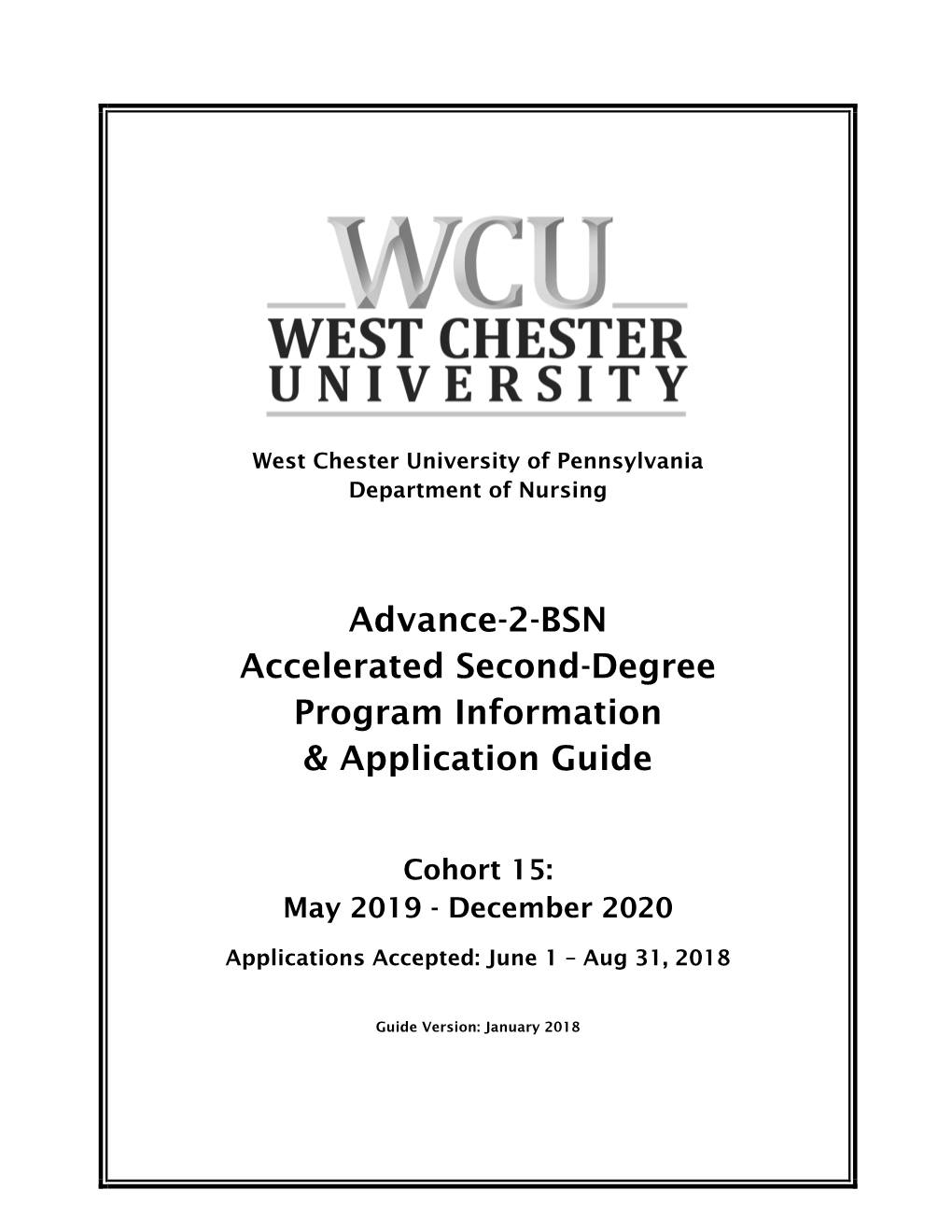 Advance-2-BSN Accelerated Second-Degree Program Information & Application Guide