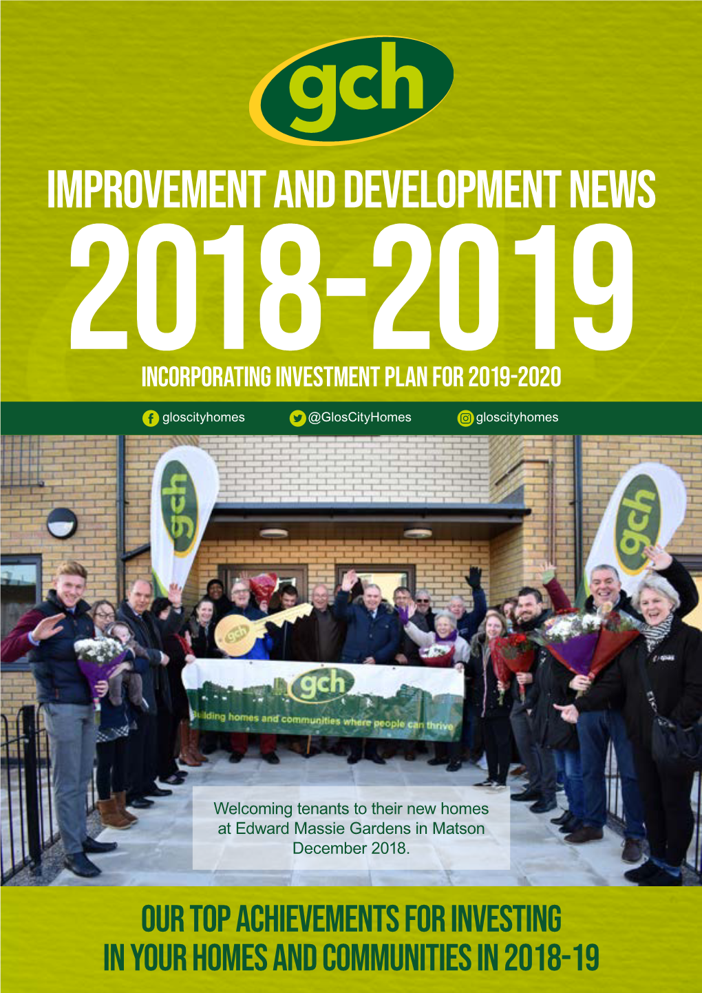 Improvement and Development News 2018-2019 Incorporating Investment Plan for 2019-2020