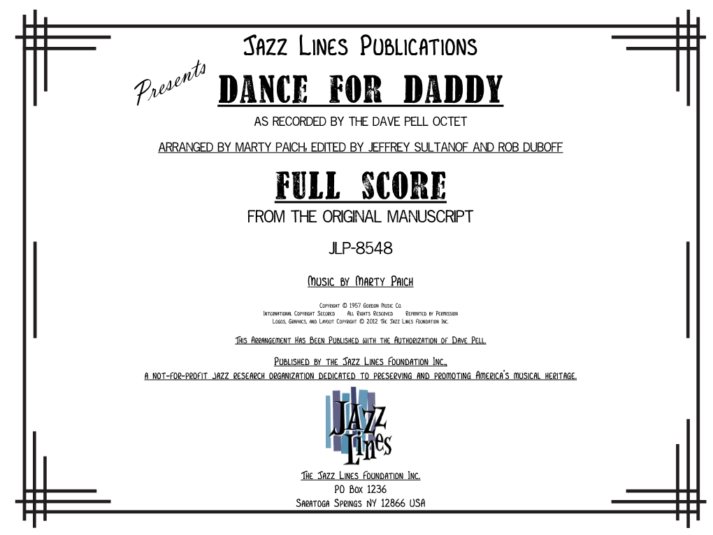 Dance for Daddy As Recorded by the Dave Pell Octet