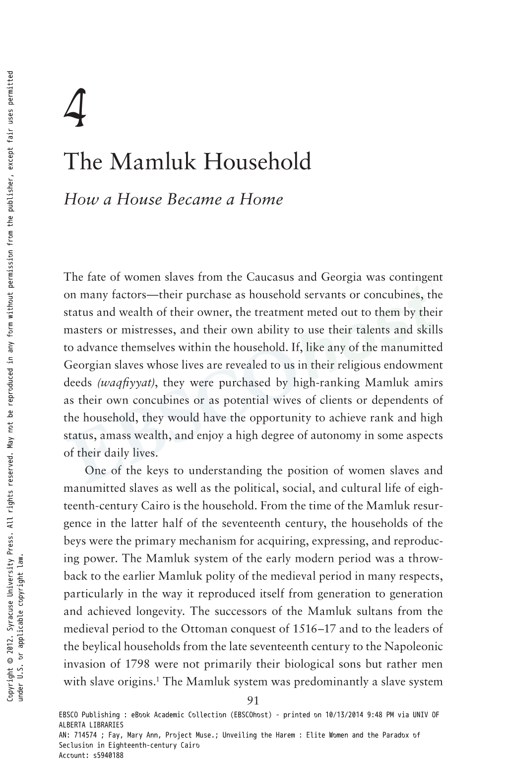 The Mamluk Household