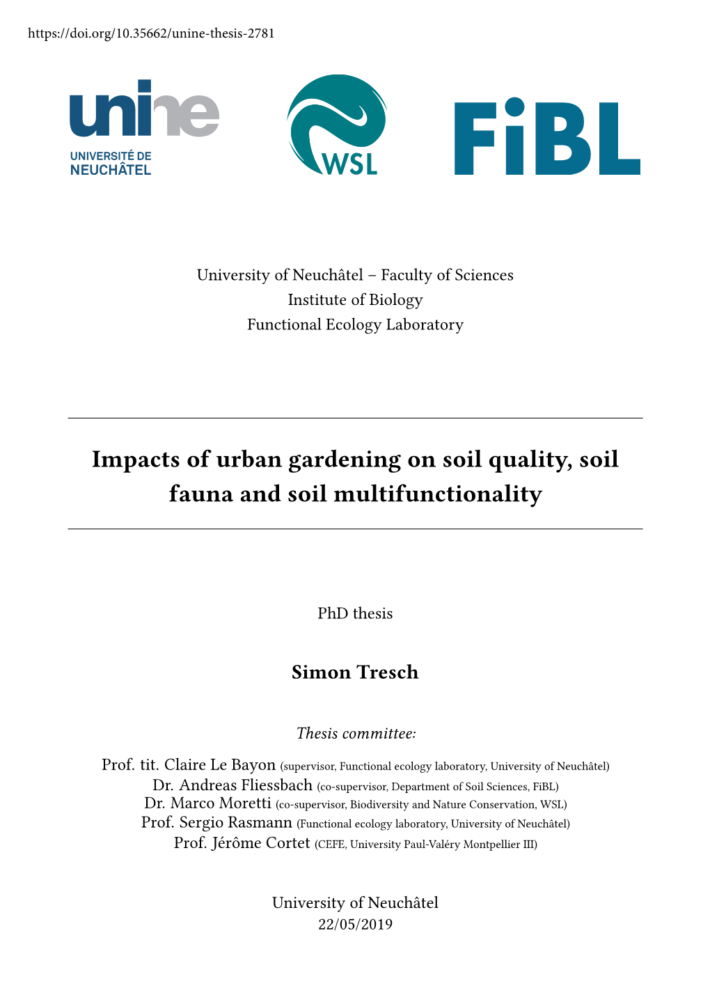 Impacts of Urban Gardening on Soil Quality, Soil Fauna and Soil Multifunctionality