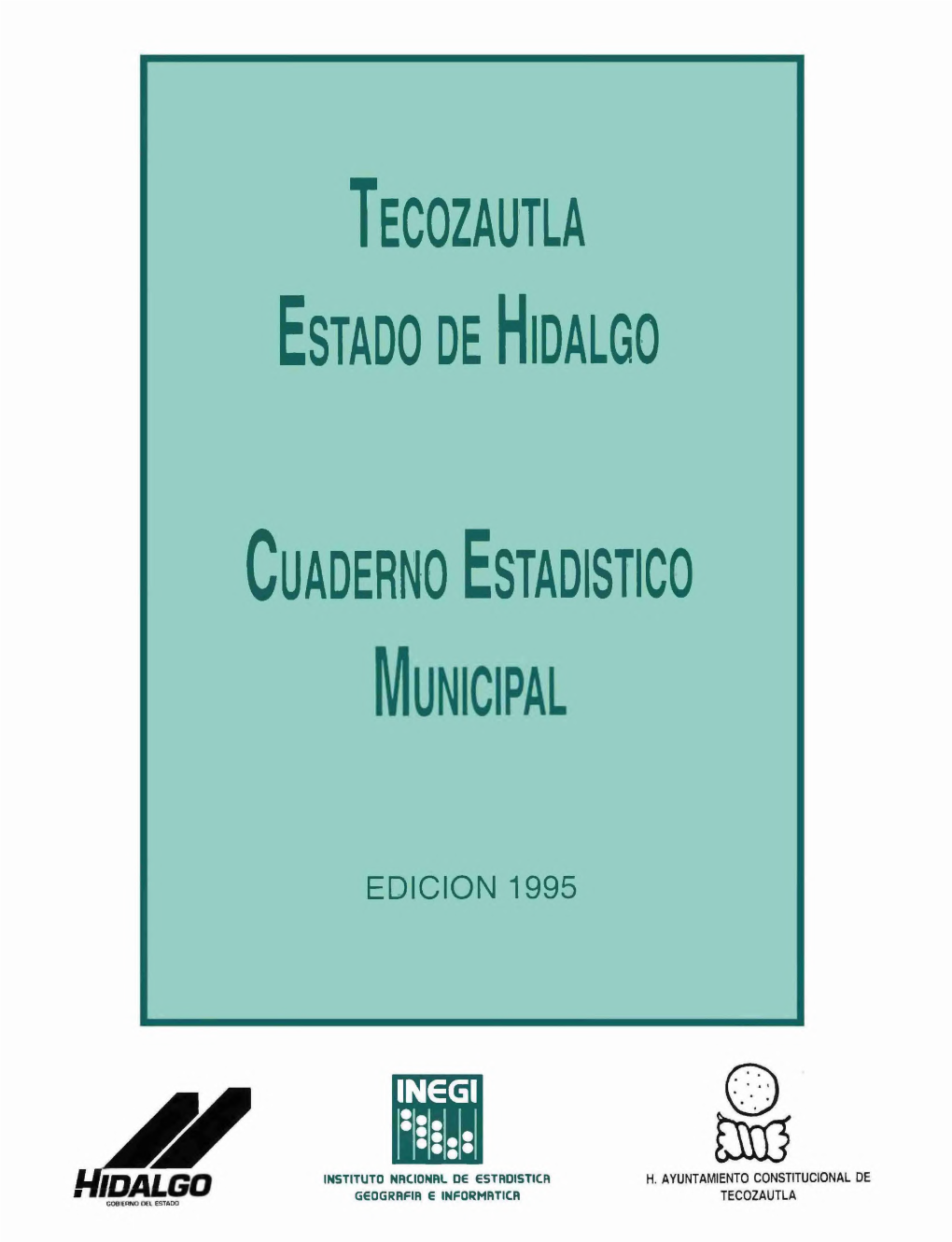 Tecozautla Estado De Hidalgo : Cuaderno Estadístico Municipal 1995
