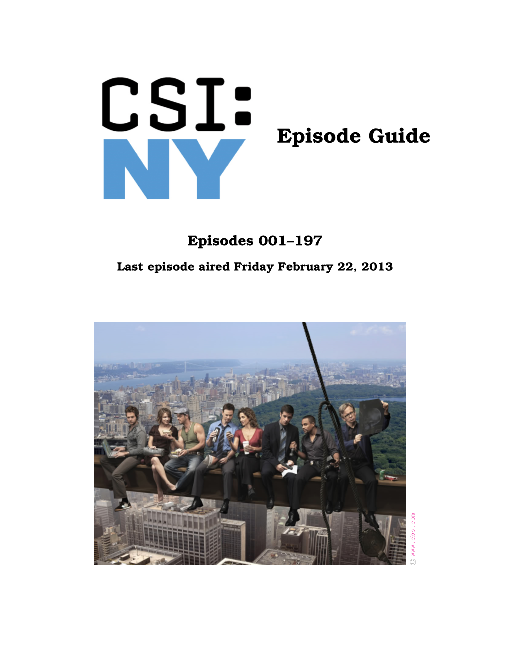 Episode Guide