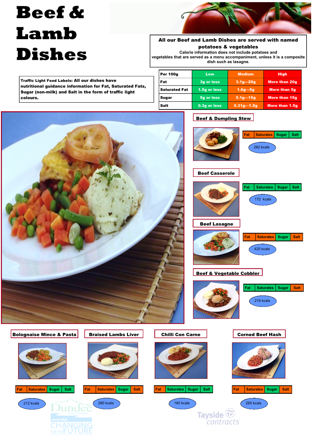 Beef & Lamb Dishes