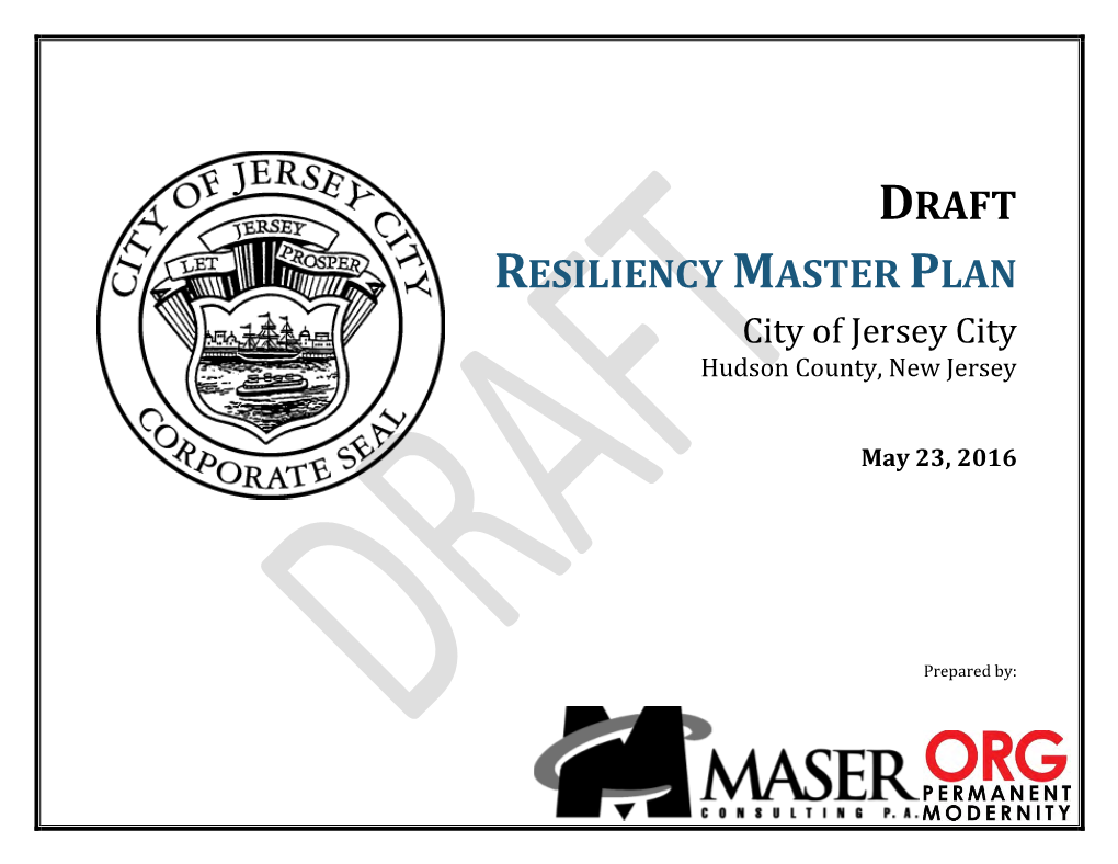 DRAFT RESILIENCY MASTER PLAN City of Jersey City Hudson County, New Jersey