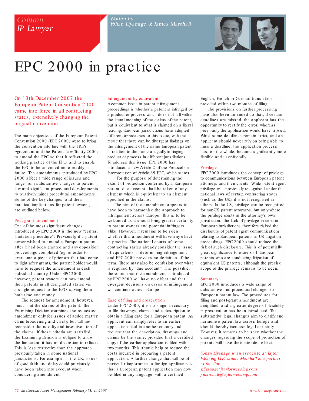 EPC 2000 in Practice