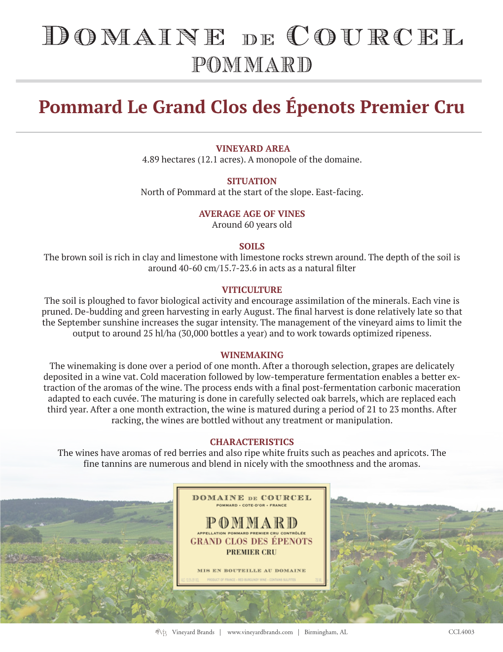 Domaine De Courcel POMMARD