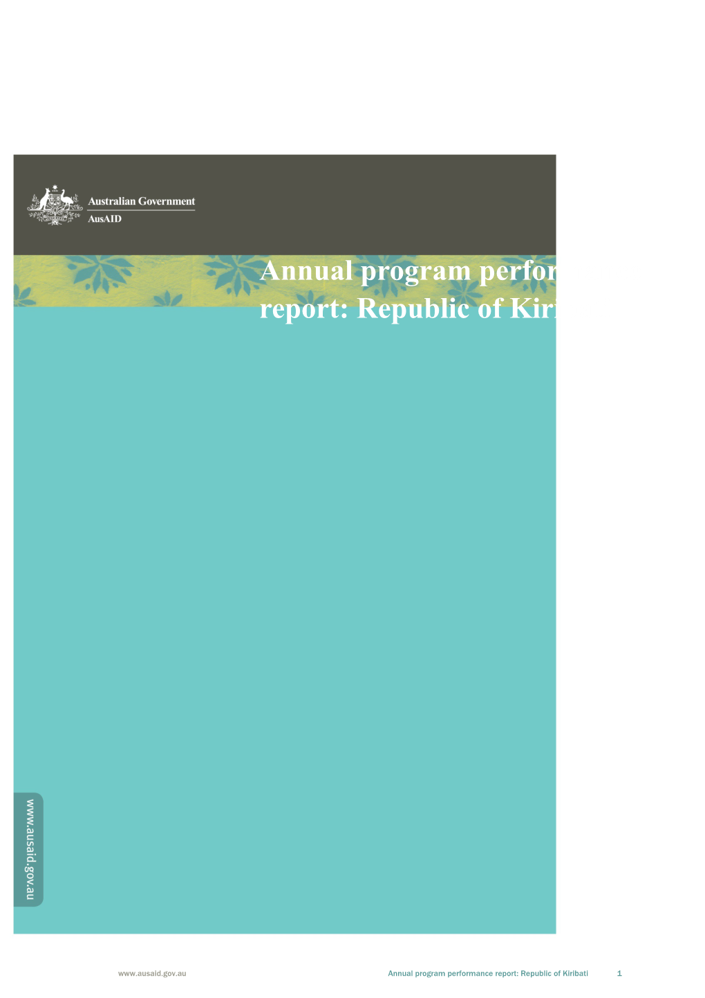 Annual Program Performance Report: Republic of Kiribati