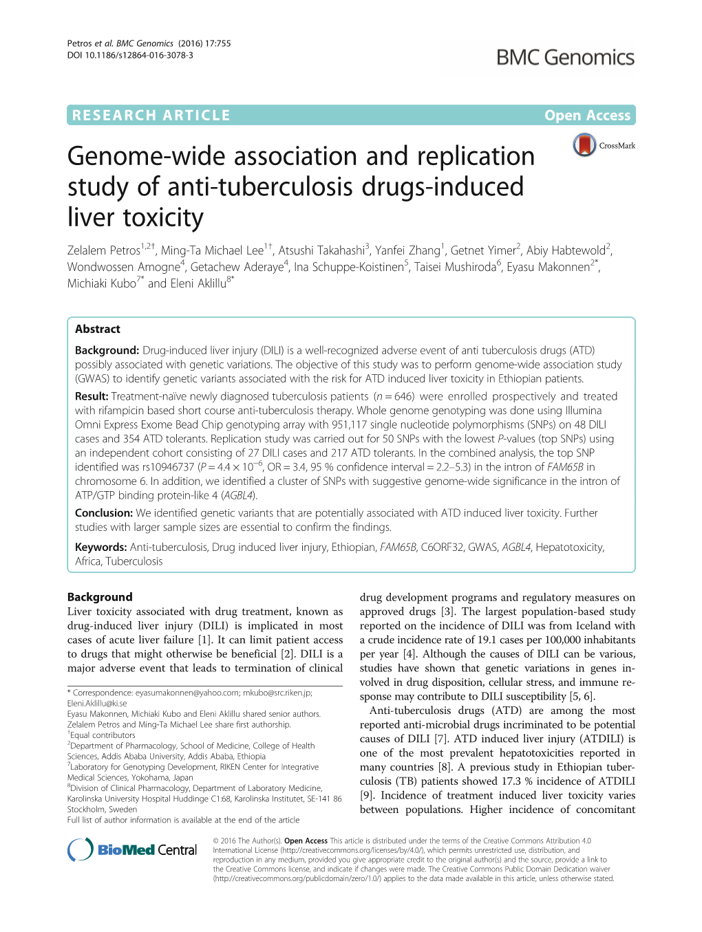 Genome-Wide Association and Replication Study of Anti-Tuberculosis