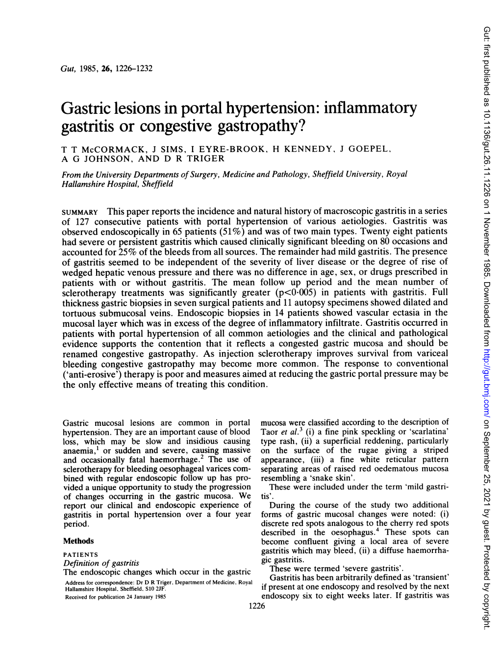 Gastritis Or Congestive Gastropathy?