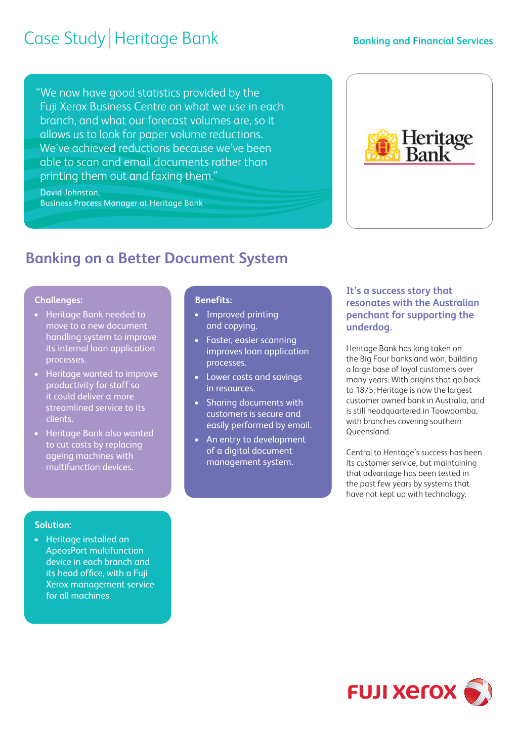 Case Study Heritage Bank Banking and Financial Services