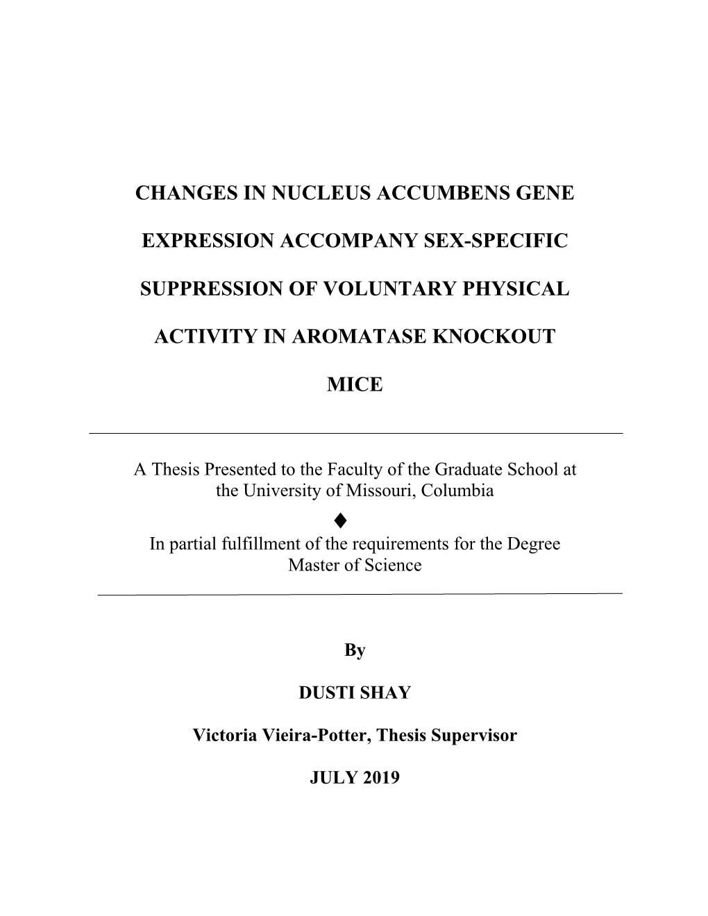 Changes in Nucleus Accumbens Gene