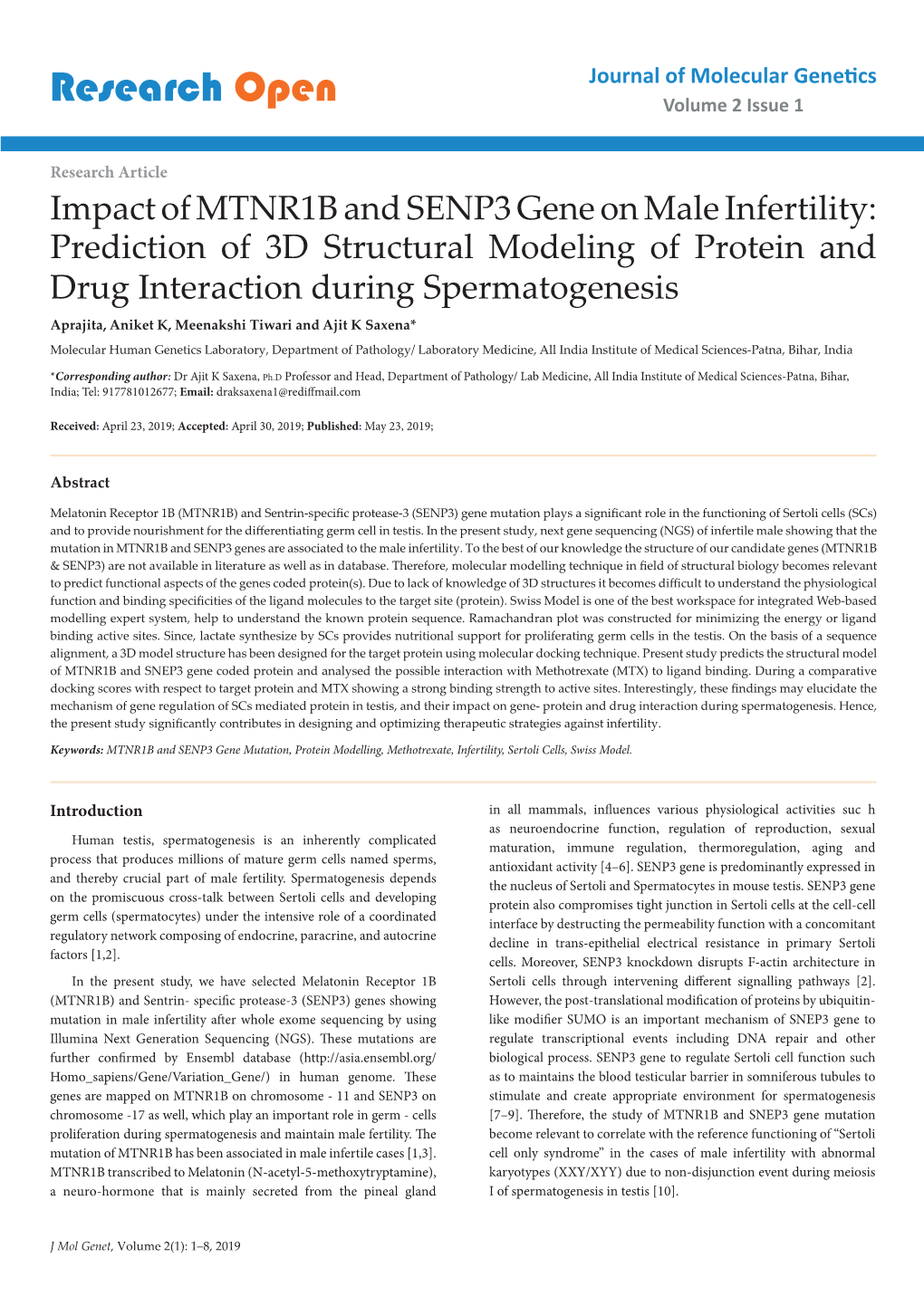 Research Open Volume 2 Issue 1